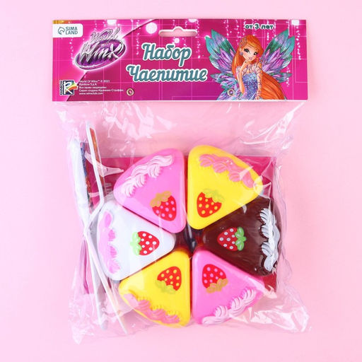 Игровой набор посуды детский Чаепитие, тортик и 2 столовых прибора, с книгой рецептов, WINX фото 7