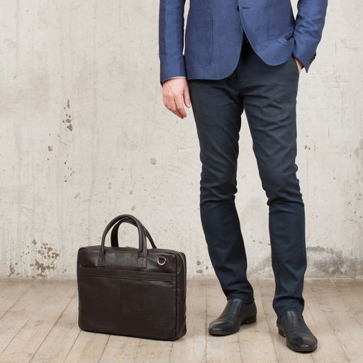 Кожаная деловая сумка для ноутбука Carter Black - Lakestone фото 19