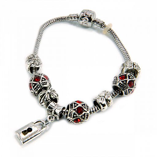 Браслет Пандора Красный фианит символ любви и страсти