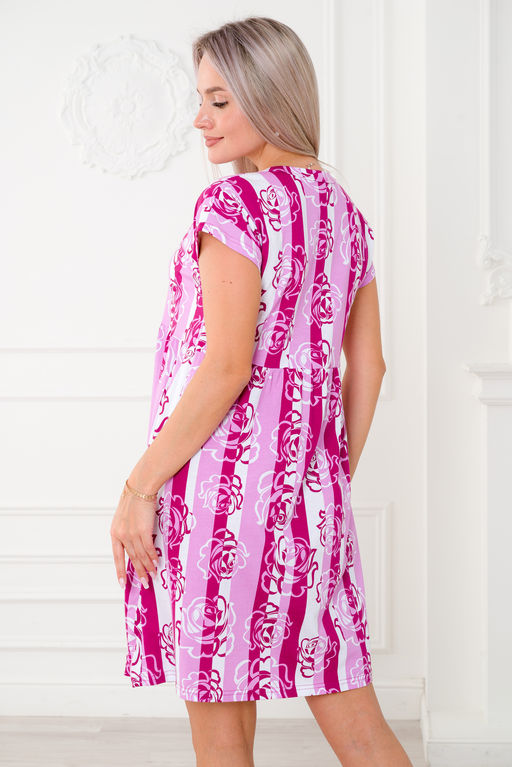 Ночная сорочка из кулирки Долорес лиловая роза - Амадэль фото 3