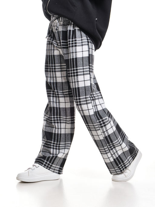 Брюки палаццо спортивные штаны для девочки одежда в клетку UD 7875(5161) кофе/беж клетка - Mini maxi фото 16