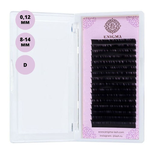 Enigma Ресницы на ленте Микс 16 линий 8-14 мм, D, 0,12 мм, черный фото 4