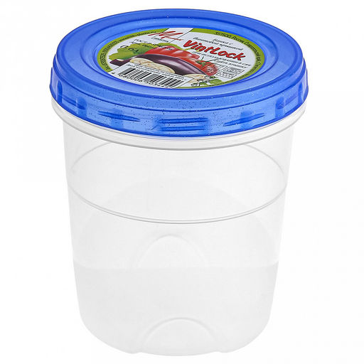 Контейнер для продуктов пластмассовый VintLock 0,6л, д10см, h12см, винтовая крышка (Россия) - Домашняя мода фото 2