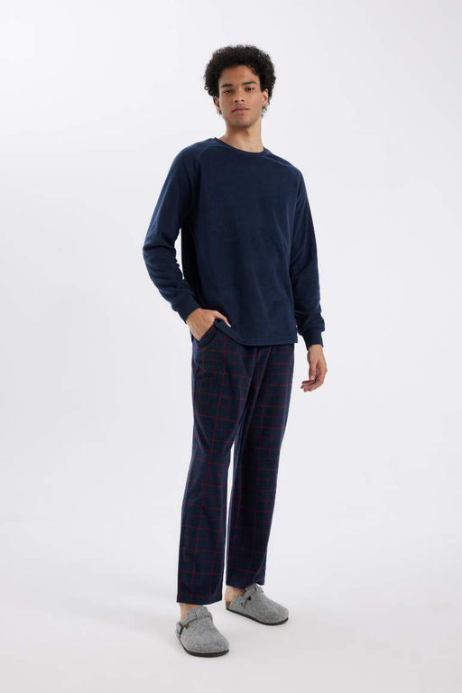 Regular Fit Polar Pijama Tak?m? Uzun Kollu Ust Desenli Uzun Alt - Defacto фото 3
