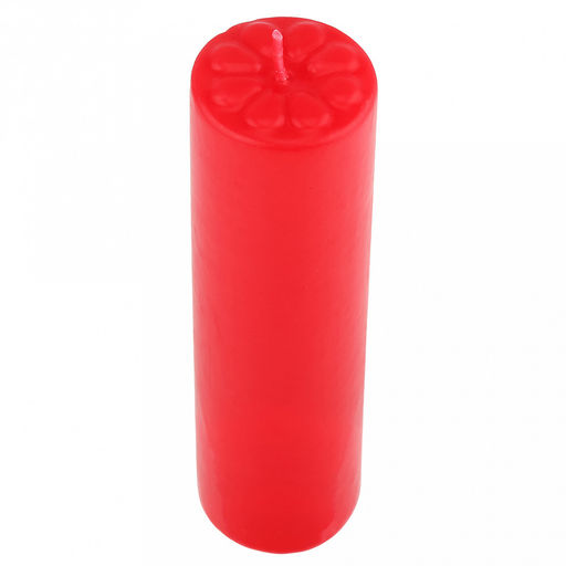 Свеча "Цилиндр" д4см, h15см, парафин, с декором, "Лепесточки", время горения 15,5 часов, красный (Россия)