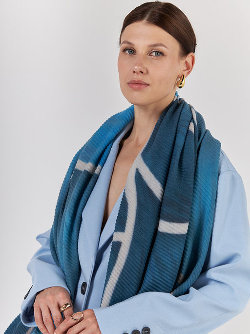 Большой, мягкий, тонкий и очень нежный двусторонний палантин с рисунком - Tantino фото 3