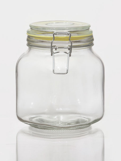 Банка для сыпучих «Радуга», 900 мл, 12×11×15 см, стекло, с бугельным замком, МИКС