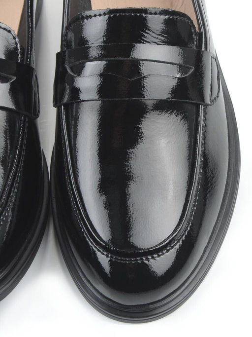 03-DCO142-2 BLACK Лоферы женские (натуральная кожа)