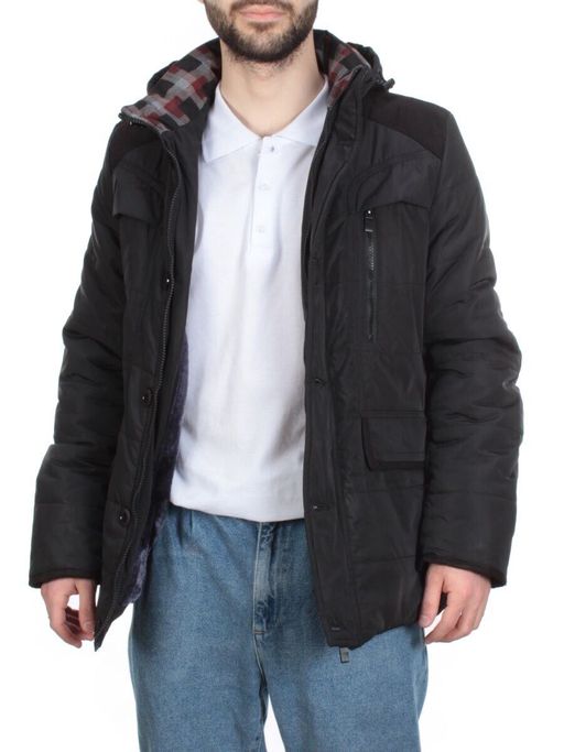 J83010 BLACK Куртка мужская зимняя NEW B BEK (150 гр. синтепон) - Фабричный китай фото 7