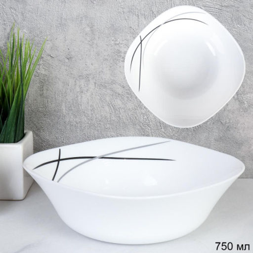 Салатник квадратный 750 мл 170 мм / FSW-75 (7267-2) /уп 3/36/ Полосы классика