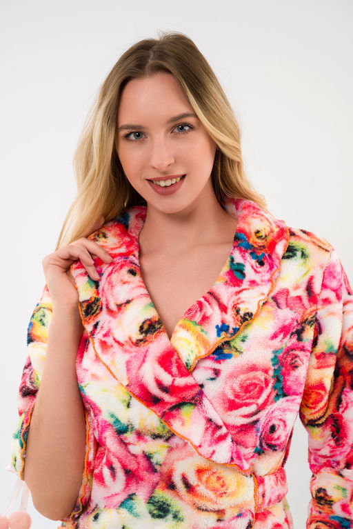 Халат женский из ультрасофта Светлана цветы - Амадэль фото 9