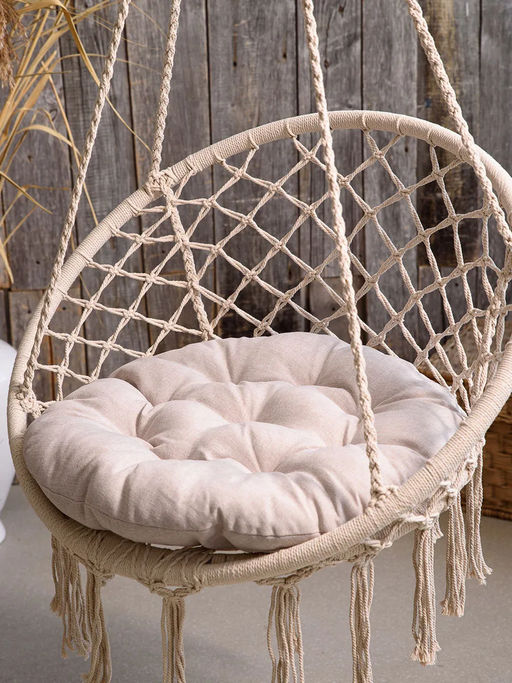 Подушка в кресло кокон и качели PR 60х60 см, рогожка, круглая, Bio-Line