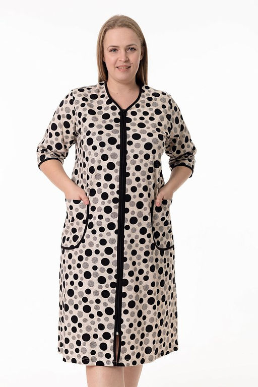 Халат М325401бч бежевый/черный - Елена фото 2