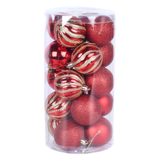 Елочные шары 20 штук 6 см / HX-21 /уп 30/красный - Галеонтрейд фото 2