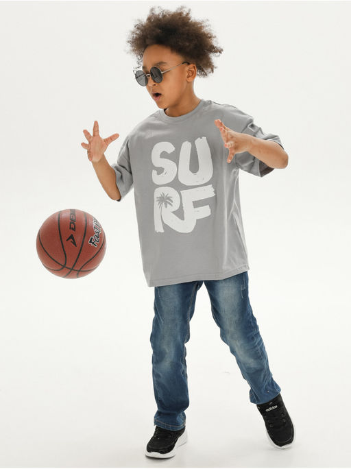 Футболка "Тропик" серый мальчик