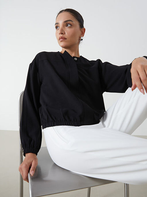 Bisiklet Yaka Oversize Kad?n Kolej Ceket