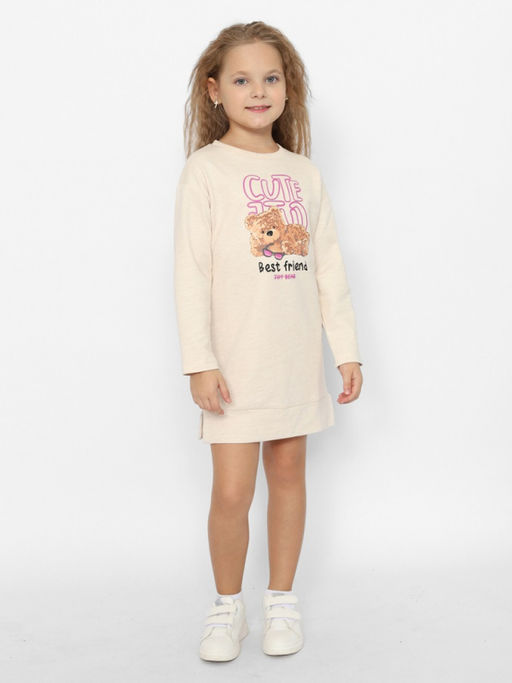 CRB wear/CWKG 63732-13-389 Платье для девочки,бежевый меланж/Ex.Cherubino  фото 3