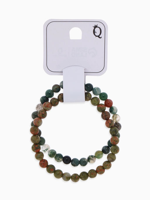 Браслеты парные «Яшма и Унакит», 2 шт. шар №6