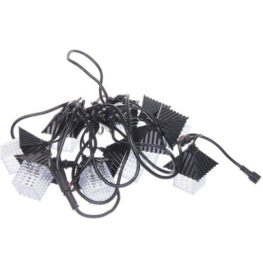 Гирлянда для улицы "Домики" 5 м 10 ламп LED (8,5*10 см) черн..пров, 1 реж.,IP-55 (220 V), Белый