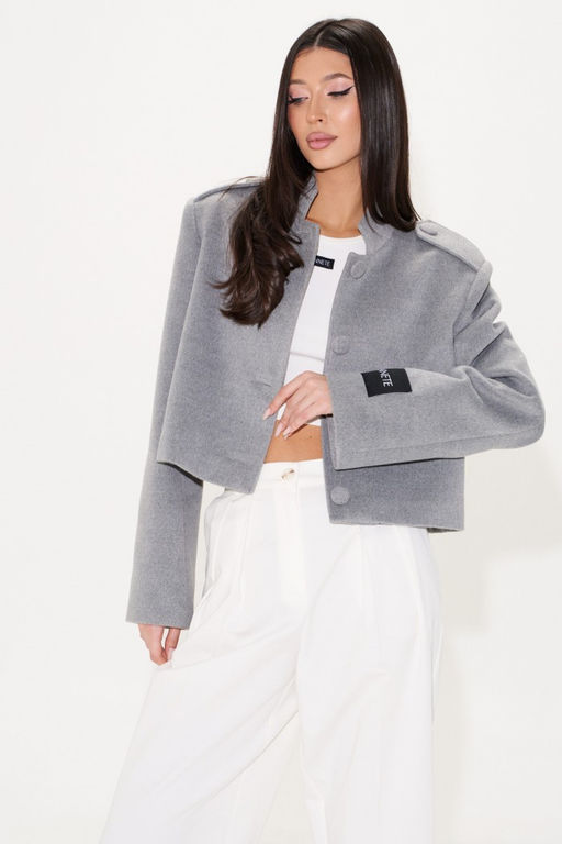 Жакет Annete А5424 из ворсистой ткани серый  фото 10
