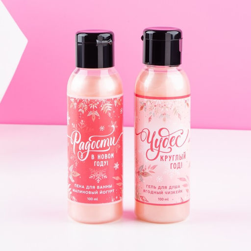 Подарочный набор новогодний женский «Верь в мечту», гель для душа, пена для ванны, 2×100 мл, Чистое счастье