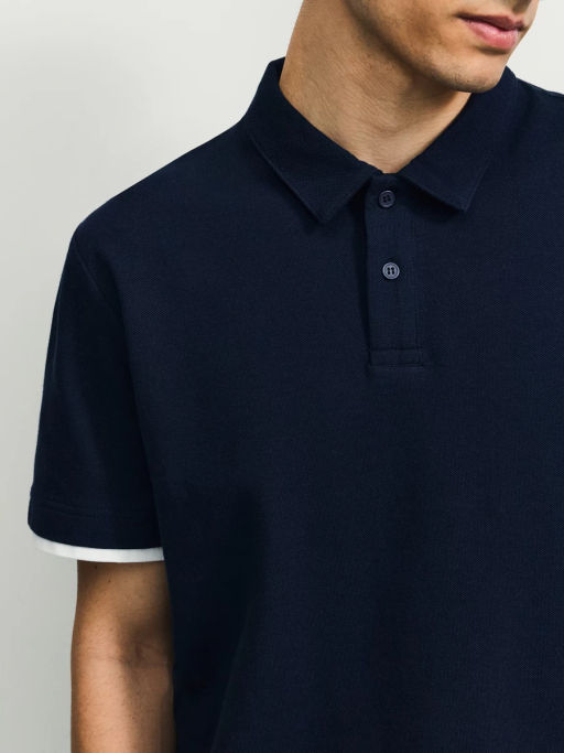 Футболка поло с констрастными вставками / Zarina  фото 5