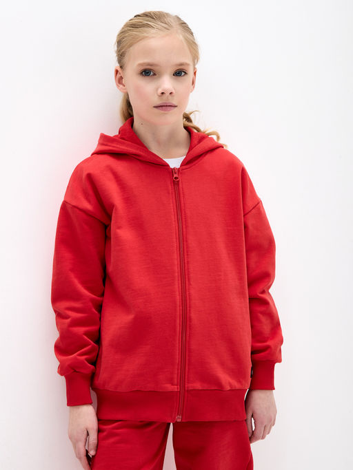 Красная толстовка для девочки - Kogankids фото 7