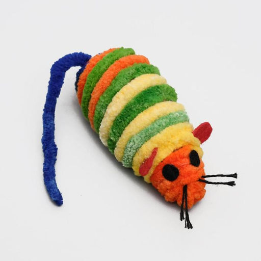 Мышь-погремушка махровая, 7 см, микс цветов - Пижон фото 2