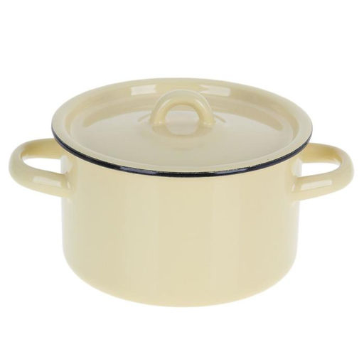 Кастрюля эмалированная, 1.5 л, d=15 см, цилиндрическая, цвет МИКС