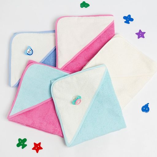 Полотенце уголок махровое Крошка Я, 75х75 см, цвет молочный/мятный, 100% хлопок, 360 г/м2  фото 16