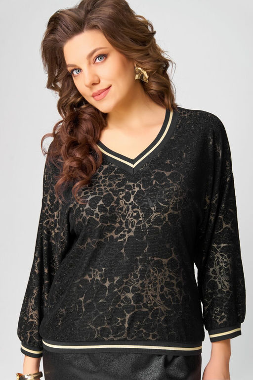 Джемпер FITA 20722 черно-золотистый