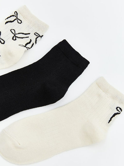 Bask?l? Kad?n Soket ?orap 3l?