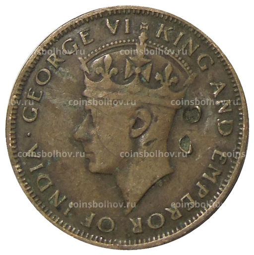 Монета 1 цент 1943 года Британский Гондурас