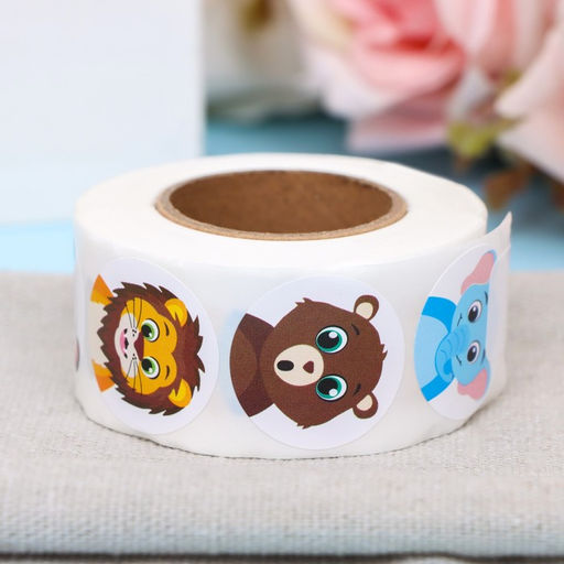 Наклейки в рулоне «Друзья»,500 шт.,2.5×2.5 см