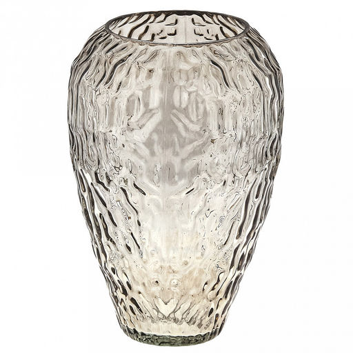 Ваза для цветов стеклянная "Линда" 1,8л, д18,5см, h28см, малая, текстурная, "Скандик", дымчатый (Россия)