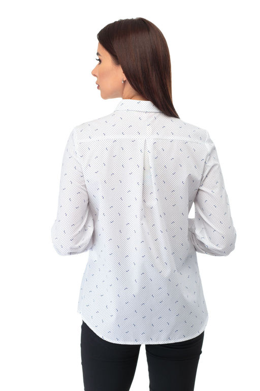 Рубашка ANELLI 738 белый с синим принтом  фото 6