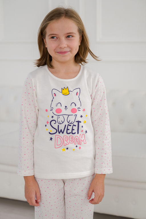 Пижама детская из футера Кисонька звездный