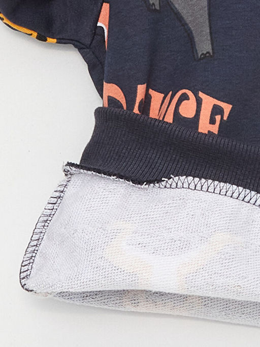 Bisiklet Yaka Bask?l? Erkek Bebek Sweatshirt - Waikiki фото 3