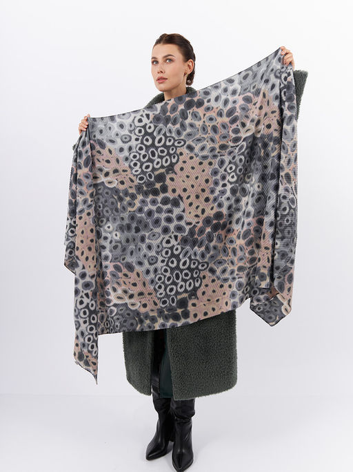 Большой, мягкий, тонкий и очень нежный двусторонний палантин с рисунком - Tantino фото 8