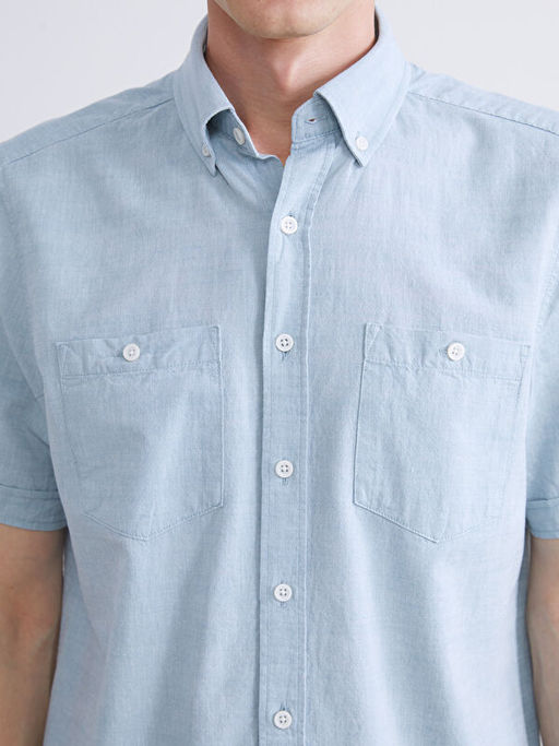 Regular Fit K?sa Kollu Poplin Erkek G?mlek