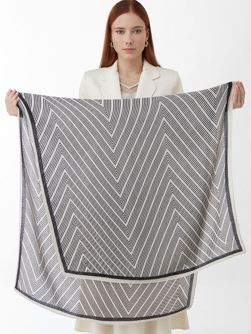 Большой, мягкий, тонкий и очень нежный двусторонний палантин с рисунком - Tantino фото 2