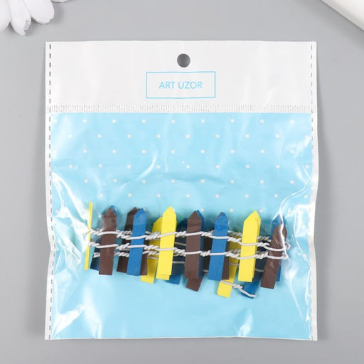 Цена за 2 шт. Декор для творчества дерево «Цветной заборчик» 3×24 см МИКС