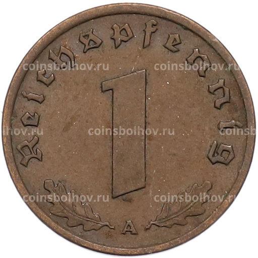 Монета 1 рейхспфенниг 1938 года A Германия