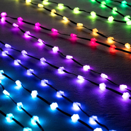 Умная гирлянда Нить 5 м роса с насадками Цветочки, IP20, тёмная нить, 100 LED, пульт ДУ, приложение, свечение RGB, USB - Luazon lighting фото 2