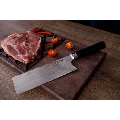 Нож топорик Magistro Ортего, длина лезвия 18 см, дамасская сталь AUS-10 фото 10