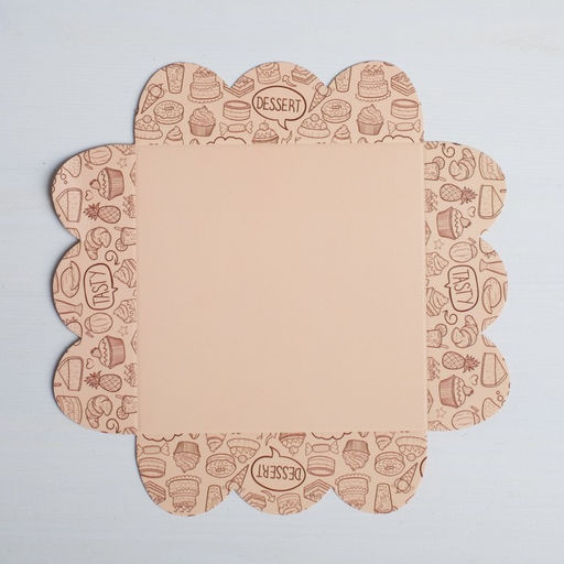 Цена за 5 шт. Коробка для печенья, кондитерская упаковка с PVC крышкой, Desert, 10.5×10.5×3 см