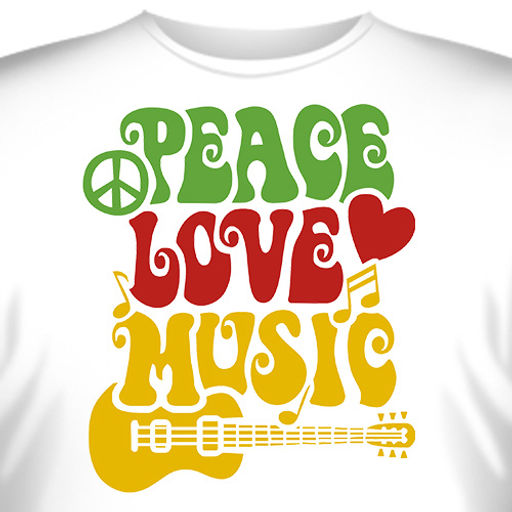 Футболка "Peace, Love, Music (Мир, Любовь, Музыка)"