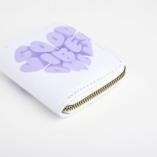 Кошелёк маленький Good vibes на молнии, белый