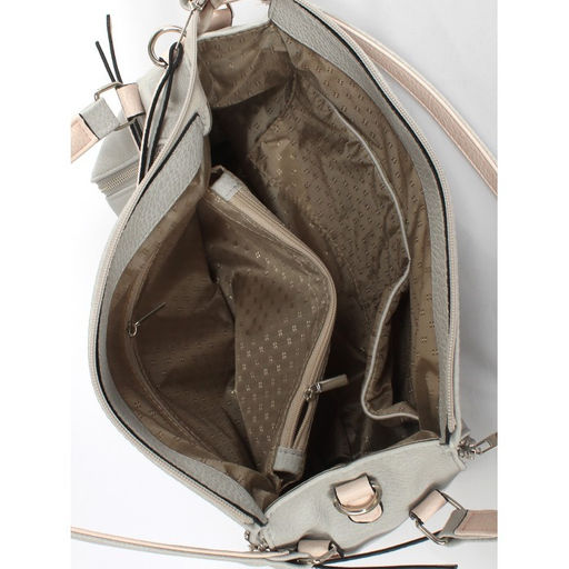 Сумка женская искусственная кожа ADEL-258/2в/ММ. 1отдел. плеч/ремень, серый/розовый 259311 - Adelia фото 3