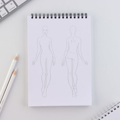 Скетчбук с шаблоном фигуры А5, 40 л Девушка - Artfox фото 2